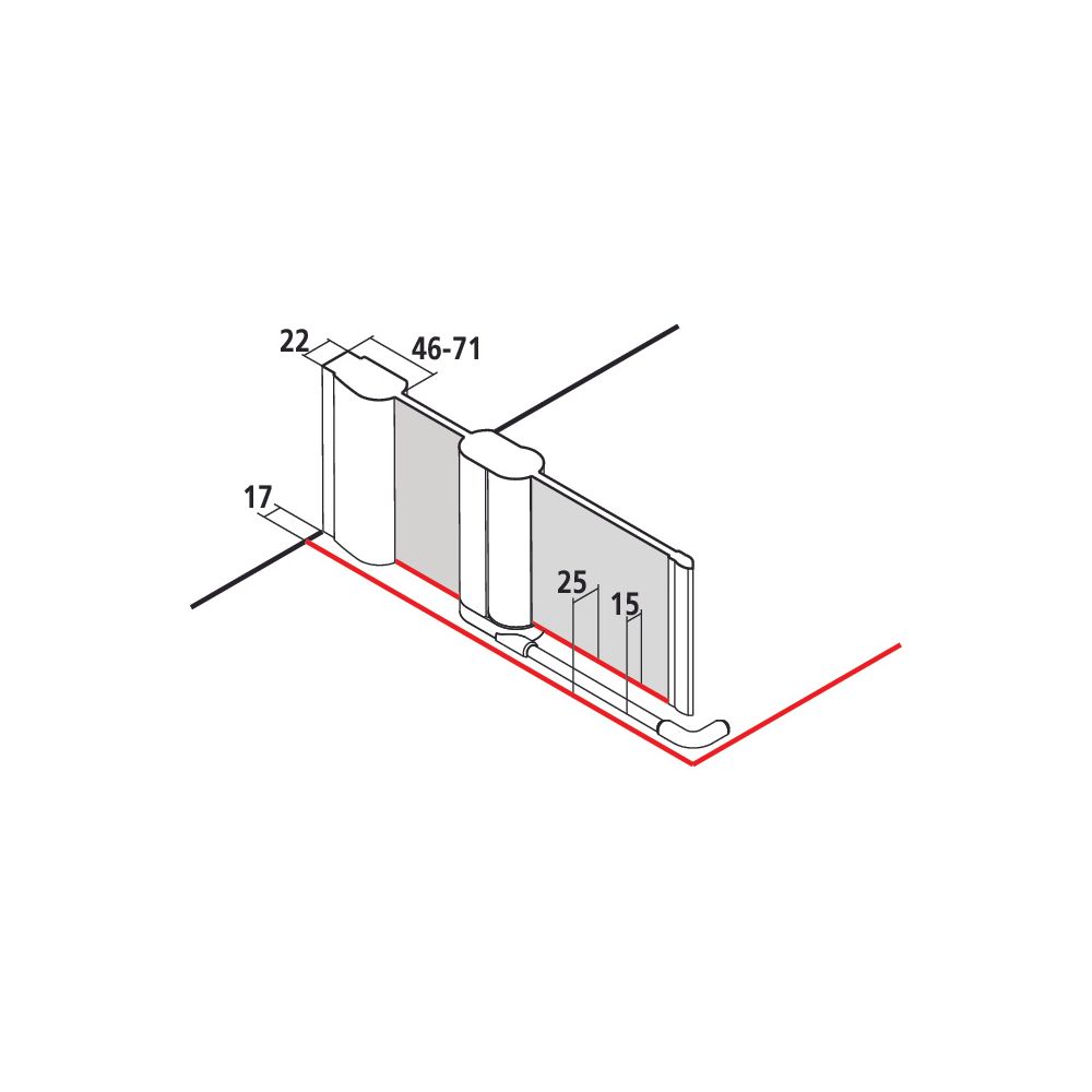 Kermi Duschkabine Pega Eckeinstieg 2T Pendel-Falttür Festfeld Halbteil EPR 2000x90... KERMI-PEEPR09020VAK 4051484543176 (Abb. 2)
