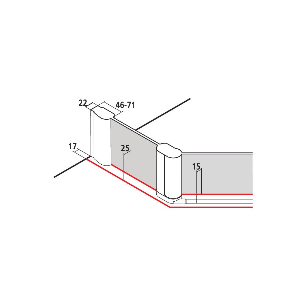 Kermi Duschkabine Pega Fünfeck Pendeltür Festfeld F50 2000x1000x27mm ESG Klar 6mm ... KERMI-PEF5010020VPK 4051484545217 (Abb. 2)
