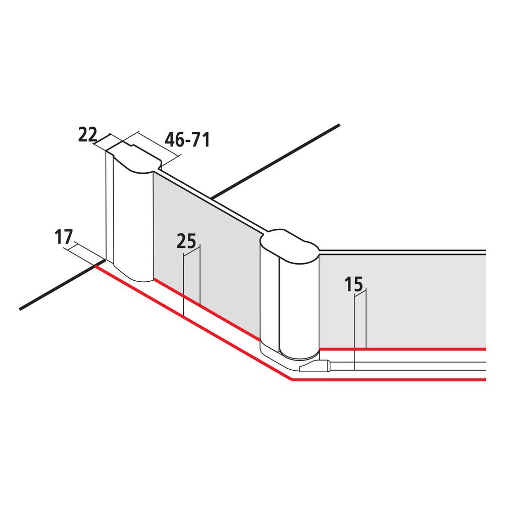 Kermi Duschkabine Pega Fünfeck Pendeltür Festfeld F50 2000x1000x27mm ESG Klar 6mm ... KERMI-PEF5010020VPK 4051484545217 (Abb. 6)