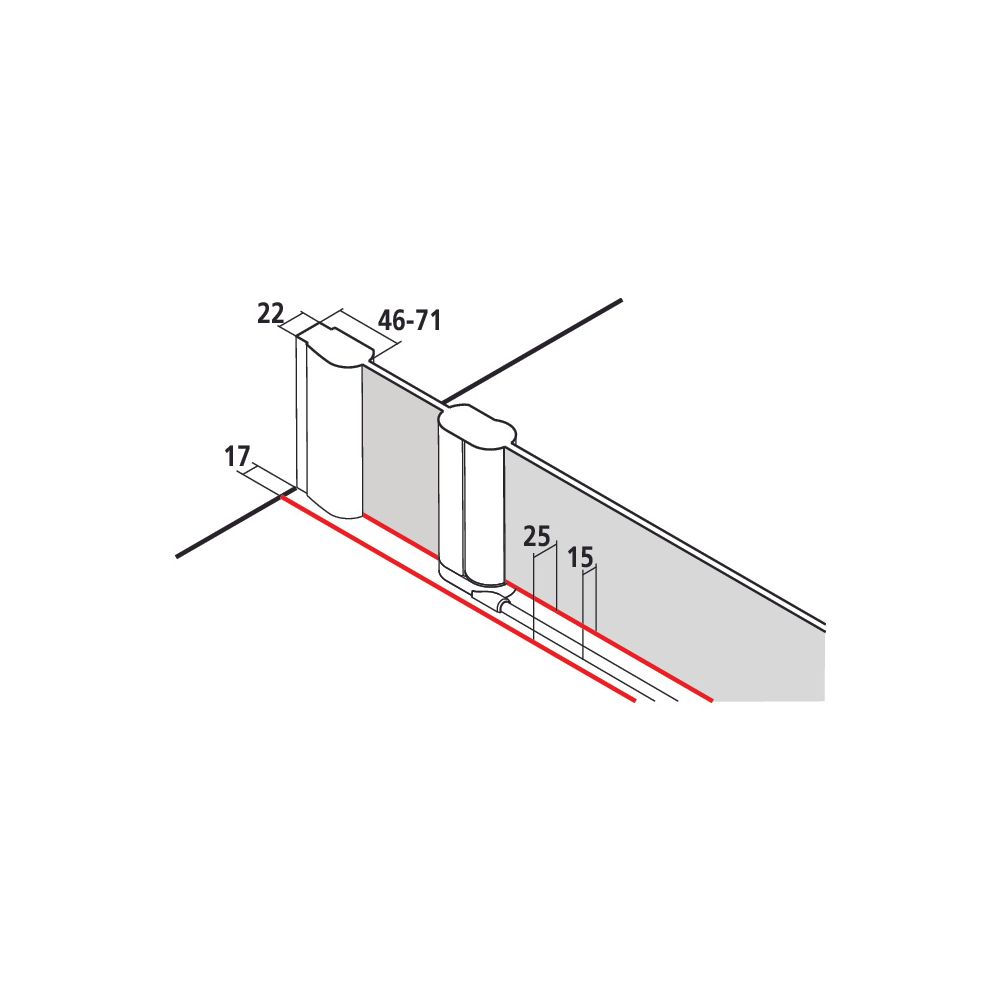 Kermi Duschkabine Pega Viertelkreis Pendel Festfeld P55 2000x900x22mm ESG Klar 6mm... KERMI-PEP5509020VAK 4051484545491 (Abb. 2)
