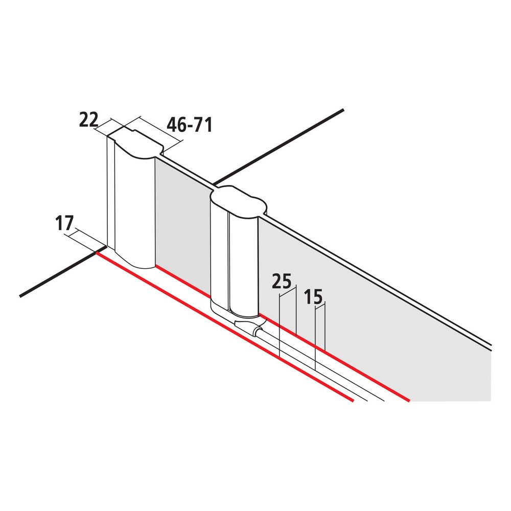 Kermi Duschkabine Pega Viertelkreis Pendel Festfeld P55 2000x900x22mm ESG Klar 6mm... KERMI-PEP5509020VAK 4051484545491 (Abb. 6)