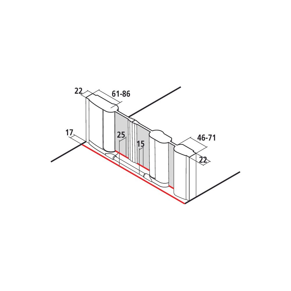 Kermi Duschkabine Pega Pendeltür mit Festfeld PFR 2000x1530x27mm ESG SR Arena C 6m... KERMI-PEPFR15320VNK 4051484549468 (Abb. 2)