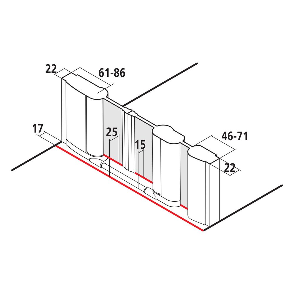 Kermi Duschkabine Pega Pendeltür mit Festfeld PFR 2000x1530x27mm ESG SR Arena C 6m... KERMI-PEPFR15320VNK 4051484549468 (Abb. 6)
