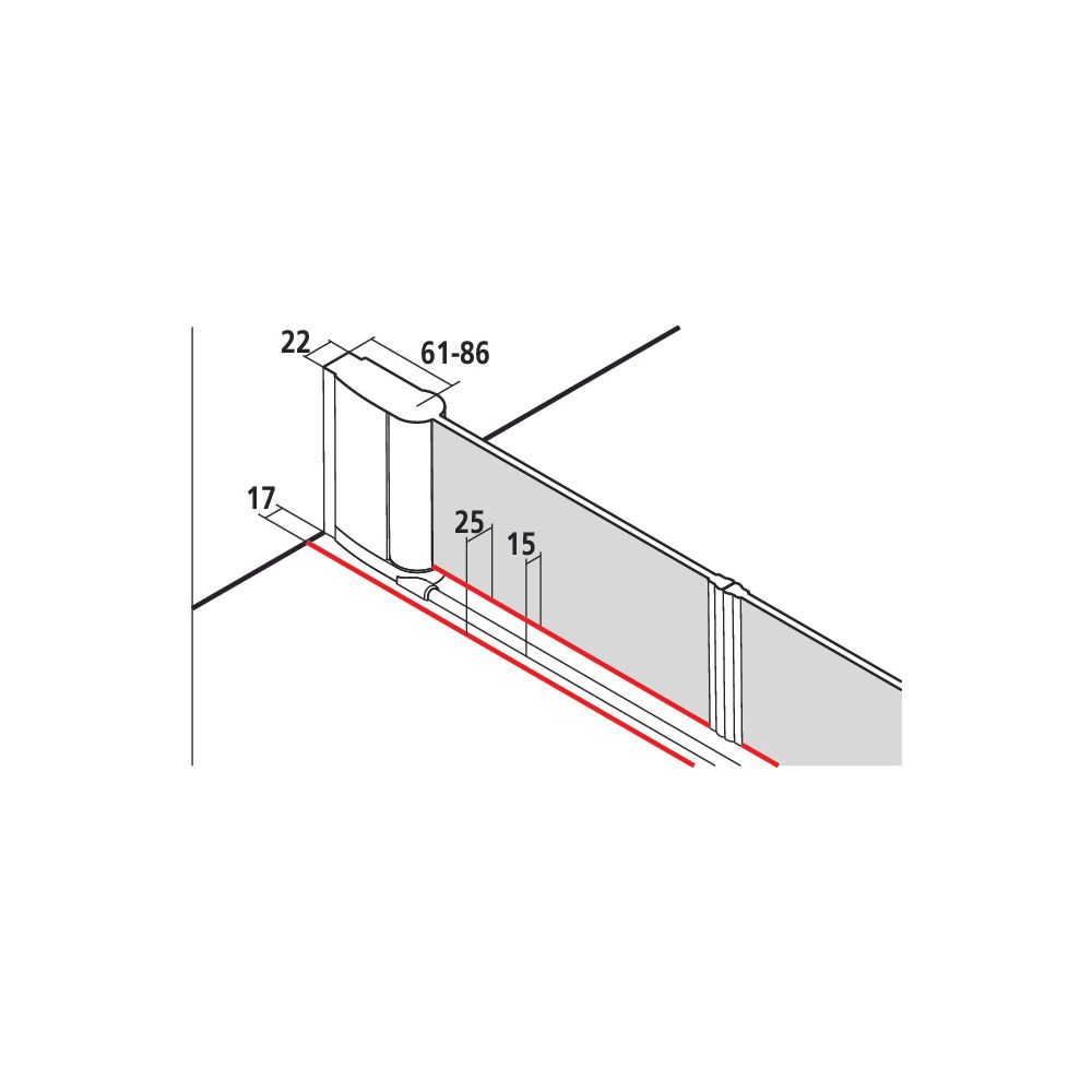 Kermi Duschkabine Pega Pendeltür PTD 2000x900x27mm ESG Klar 6mm Silber Hochglanz A... KERMI-PEPTD09020VAK 4051484551430 (Abb. 3)