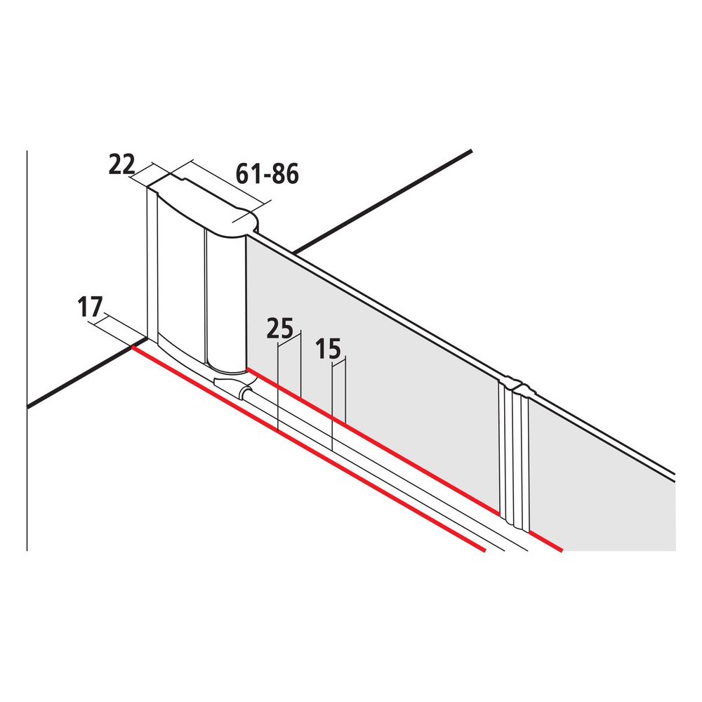 Kermi Duschkabine Pega Pendeltür PTD 2000x900x27mm ESG Klar 6mm Silber Hochglanz A... KERMI-PEPTD09020VAK 4051484551430 (Abb. 7)