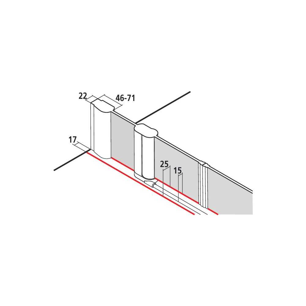 Kermi Duschkabine Pega Pendeltür mit Festfeldern PTF 1850x1230x27mm ESG SR Opaco 6... KERMI-PEPTF12318VYK 4051484553014 (Abb. 4)