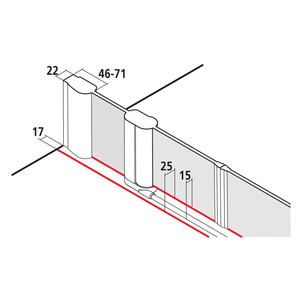 Kermi Duschkabine Pega Pendeltür mit Festfeldern PTF 1850x1230x27mm ESG SR Opaco 6... KERMI-PEPTF12318VYK 4051484553014 (Abb. 9)