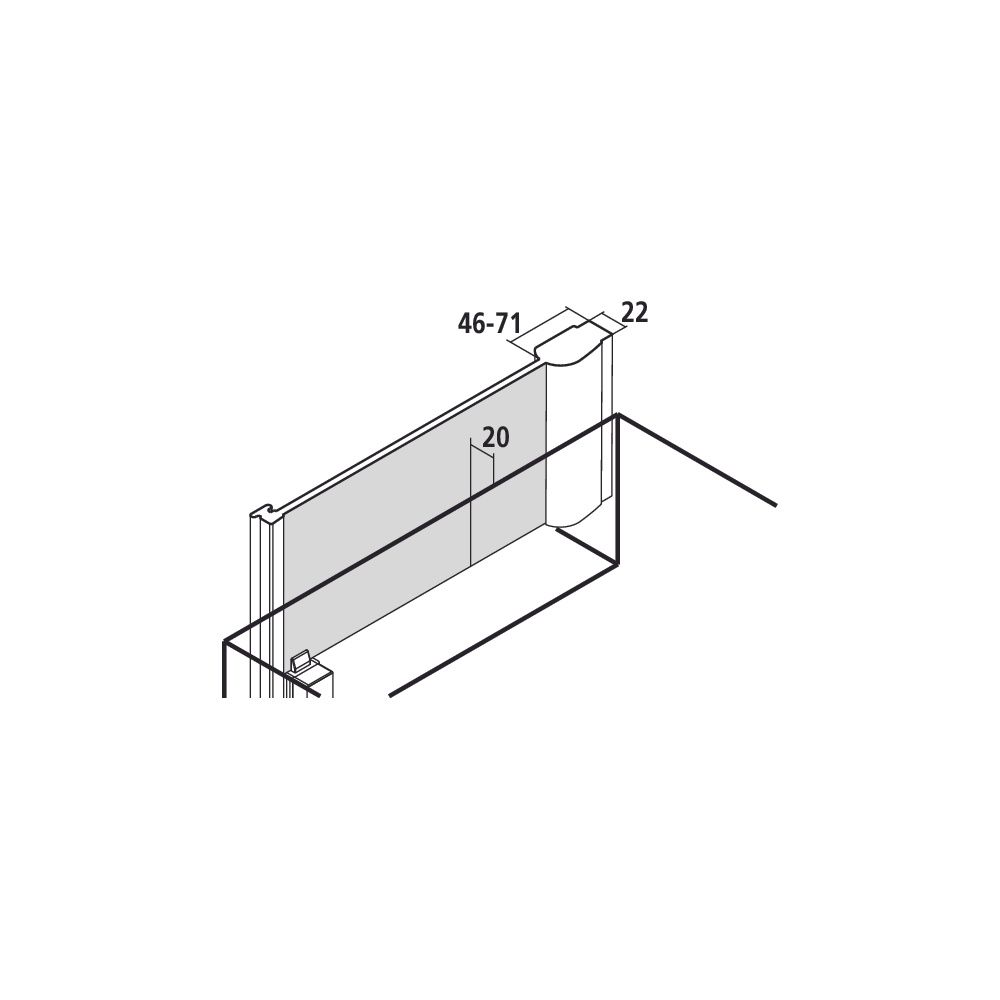 Kermi Seitenwand Pega verkürzt neben Badewanne TVO 1600x900x22mm ESG Klar 6mm Silb... KERMI-PETVO09016VAK 4051484569435 (Abb. 2)