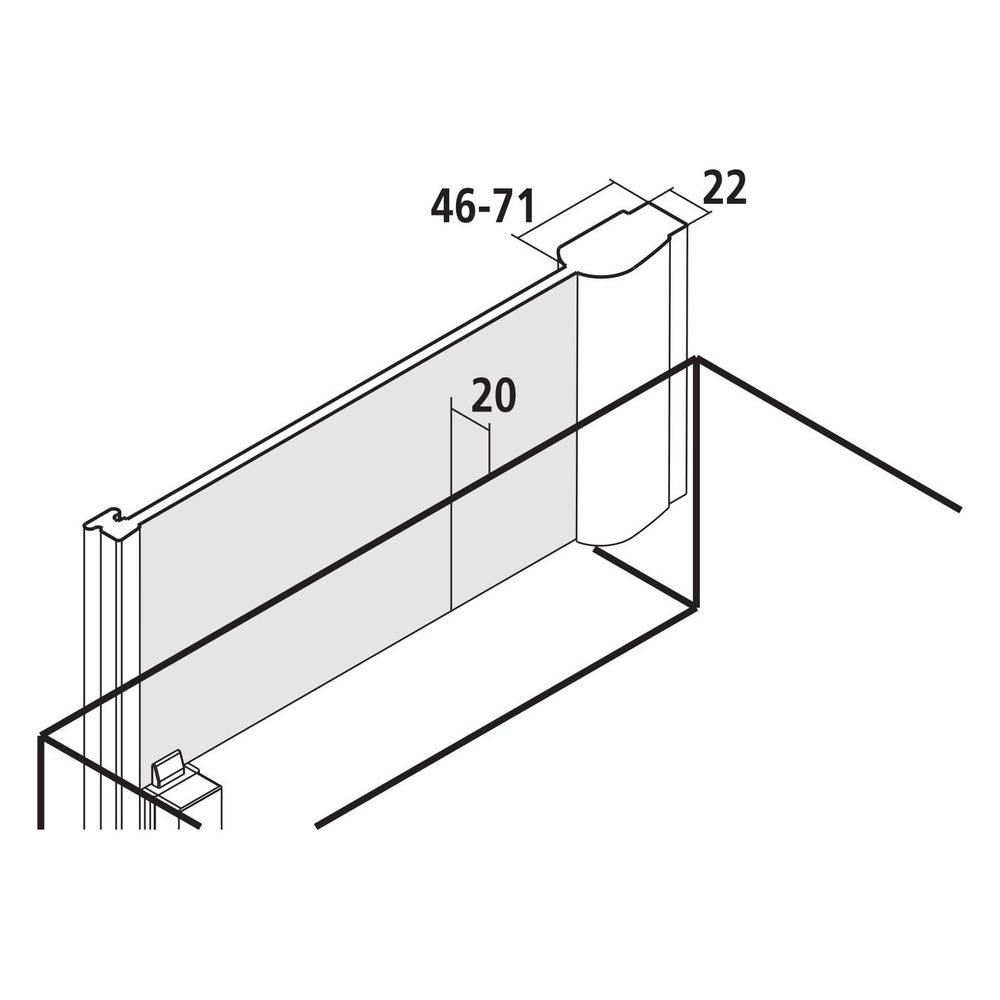Kermi Seitenwand Pega verkürzt neben Badewanne TVO 1600x900x22mm ESG Klar 6mm Silb... KERMI-PETVO09016VAK 4051484569435 (Abb. 4)