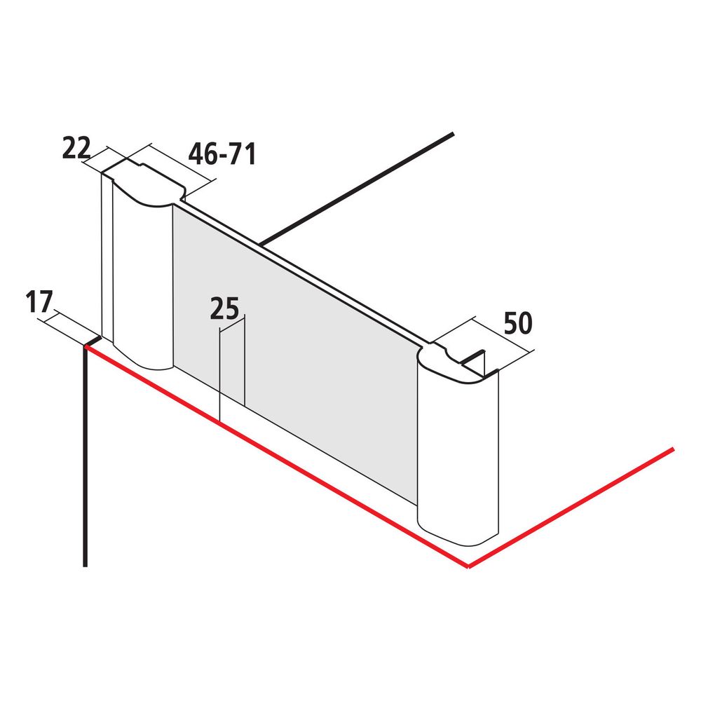 Kermi Seitenwand Pega TWD 2000x900x27mm ESG Klar 6mm Silber Hochglanz Anschlag lin... KERMI-PETWD09020VPK 4051484561279 (Abb. 7)