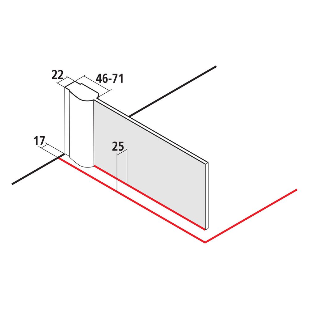 Kermi Walk-In Wall Pega TWF 1850x1400x27mm ESG Klar 6mm Silber Hochglanz Anschlag ... KERMI-PETWF14018VAK 4051484563730 (Abb. 8)