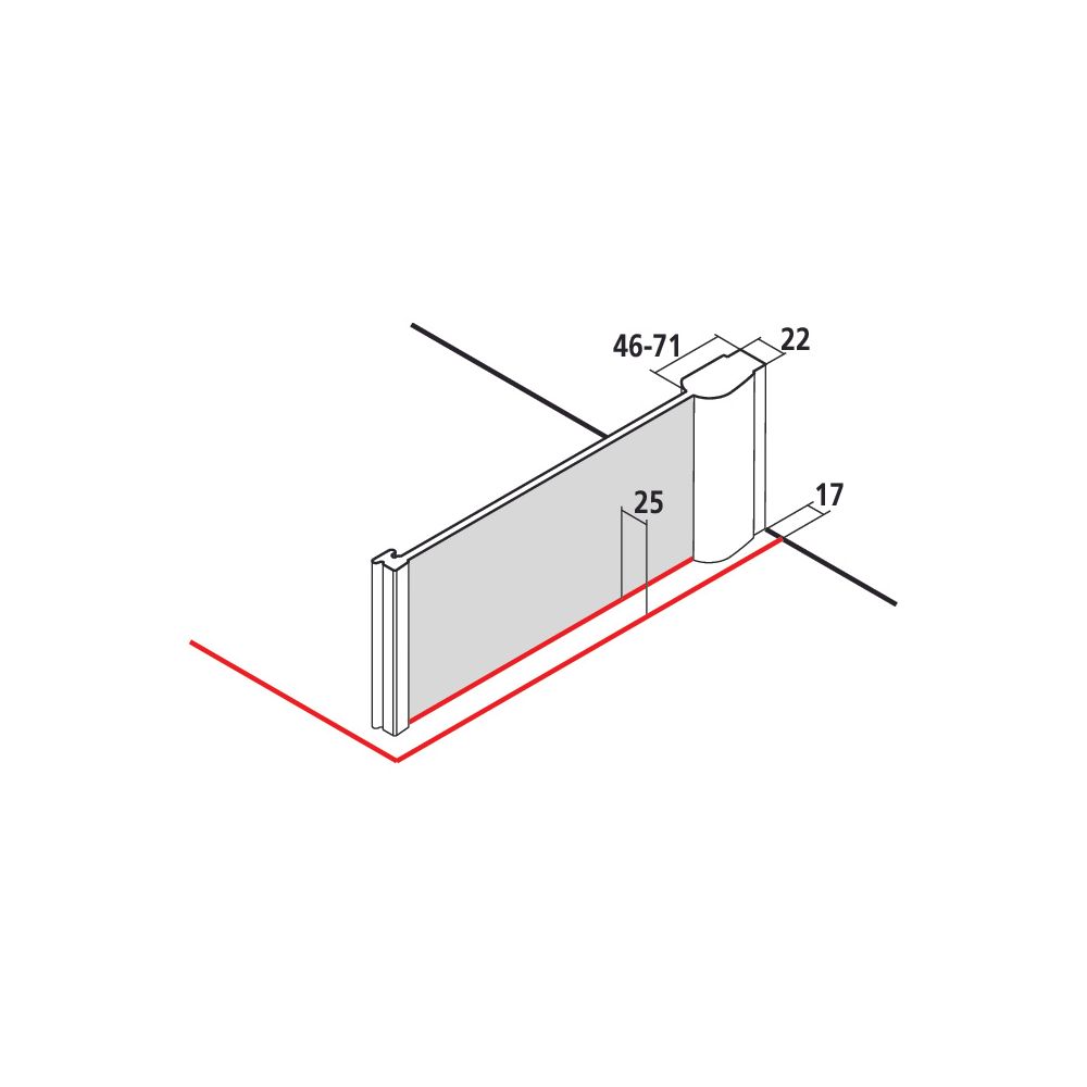 Kermi Seitenwand Pega TWO 2000x1200x22mm ESG Klar 6mm Silber Hochglanz Anschlag li... KERMI-PETWO12020VPK 4051484567479 (Abb. 2)