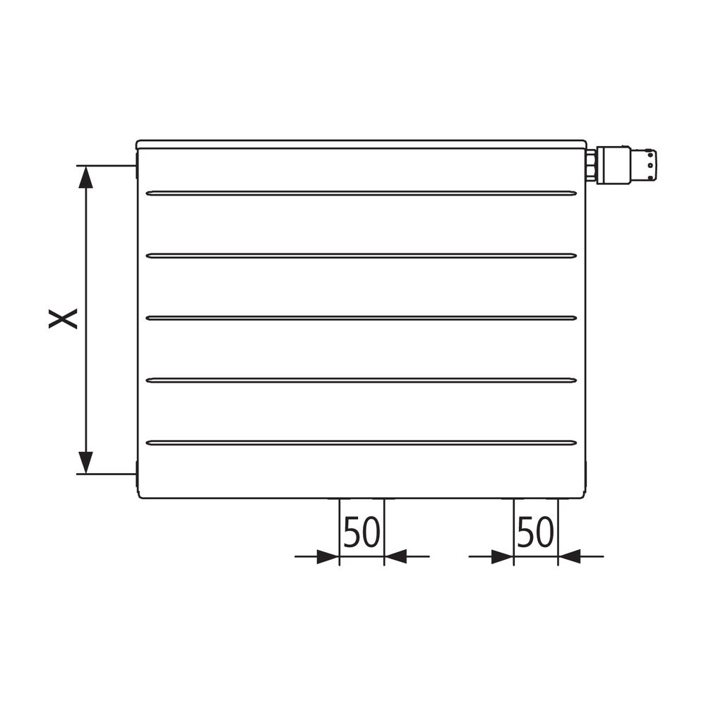Kermi Line-Vplus therm-x2 Hygiene Flachheizkörper feinprofiliert Typ 20 Weiß 605... KERMI-PLP200601401L1K 4037486728186 (Abb. 3)