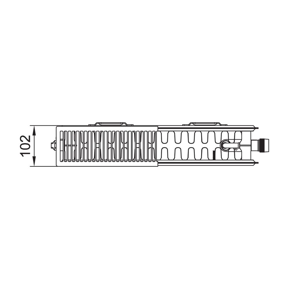 Kermi x2 Plan-V Typ 22 BH505x102x605mm weiß, 10 bar, Ventil links, mit Abdeckung... KERMI-PTV220500601L1K 4037486041971 (Abb. 4)