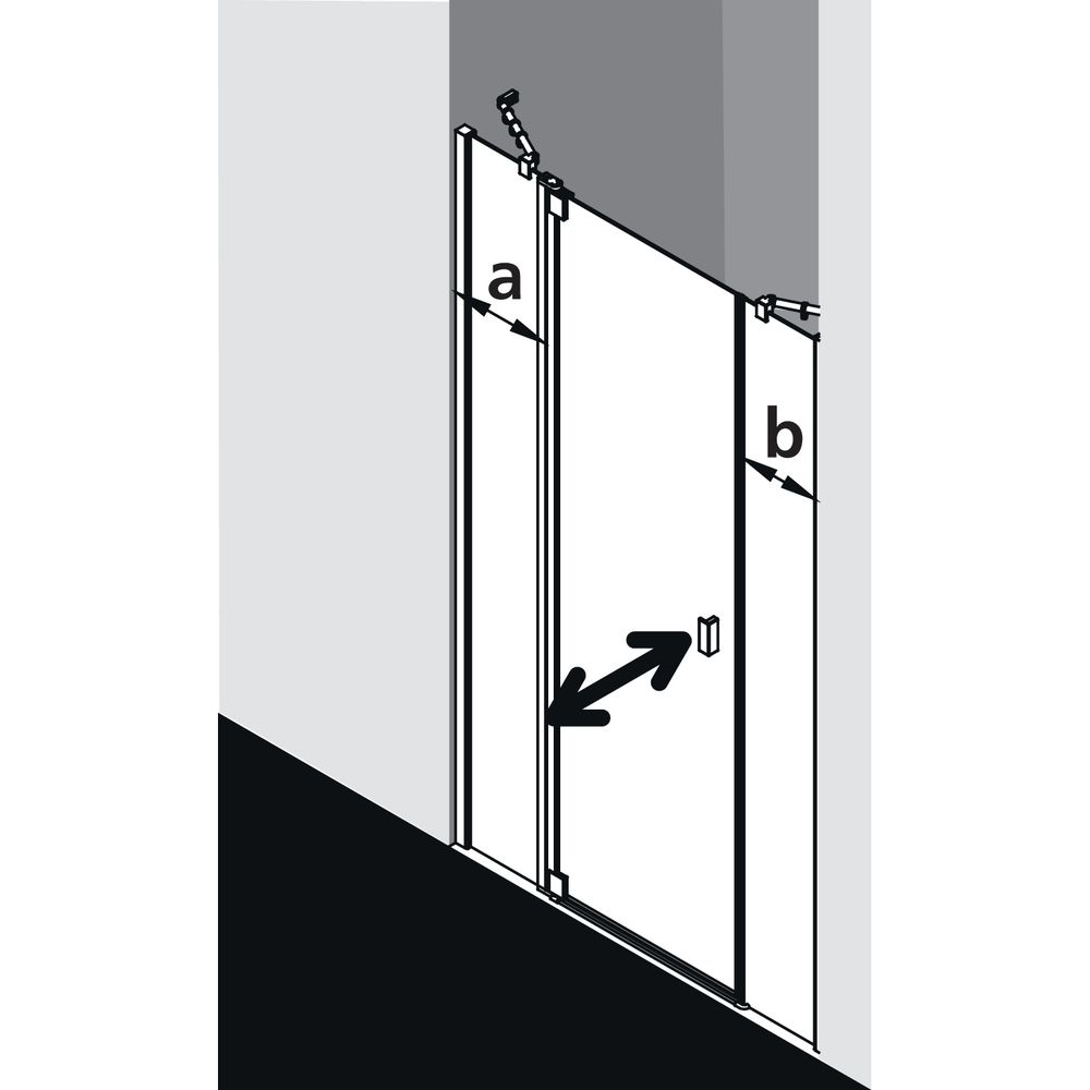 Kermi Duschkabine Raya Pendeltür 1F mit Festfeld 1AL 2000x1000x32mm ESG SR Opaco 6... KERMI-RA1AL100201UK 4051484411475 (Abb. 3)