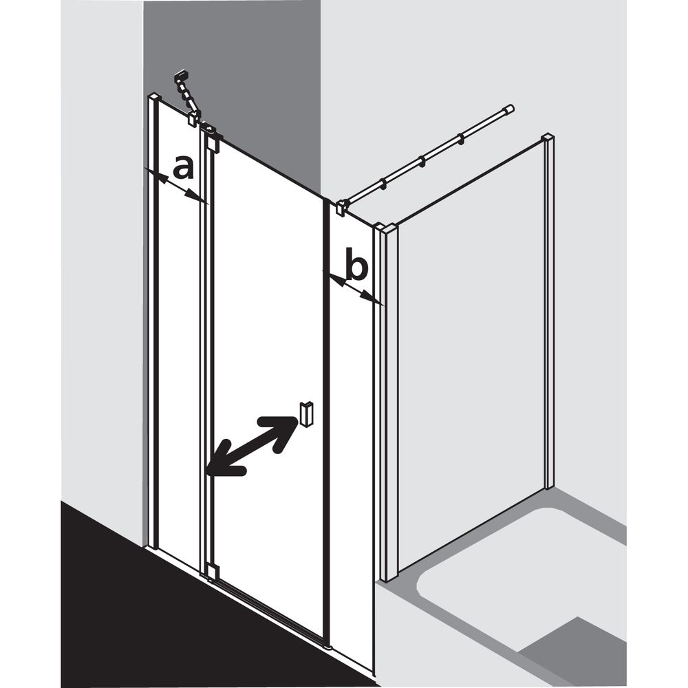 Kermi Duschkabine Raya Pendeltür 1F mit Festfeld 1AL 2000x1000x32mm ESG Klar 6mm S... KERMI-RA1AL10020VPK 4051484411529 (Abb. 3)