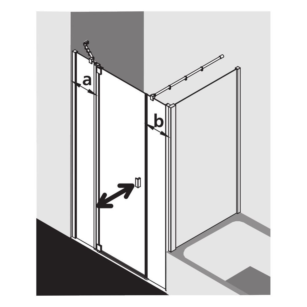 Kermi Duschkabine Raya Pendeltür 1F mit Festfeld 1AL 2000x1000x32mm ESG Klar 6mm S... KERMI-RA1AL10020VPK 4051484411529 (Abb. 9)