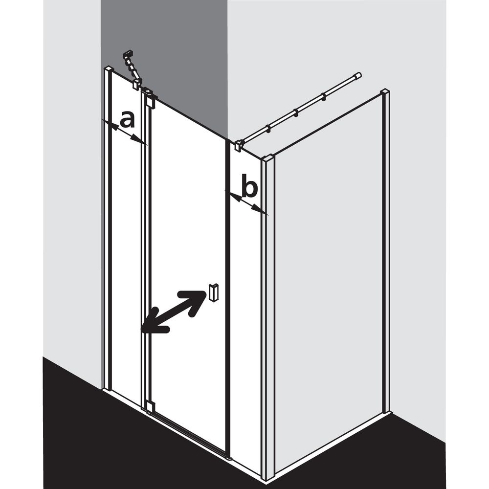 Kermi Duschkabine Raya Pendeltür 1F mit Festfeld 1AL 2000x1000x32mm ESG Klar 6mm ... KERMI-RA1AL10020VPK 4051484411529 (Abb. 10)