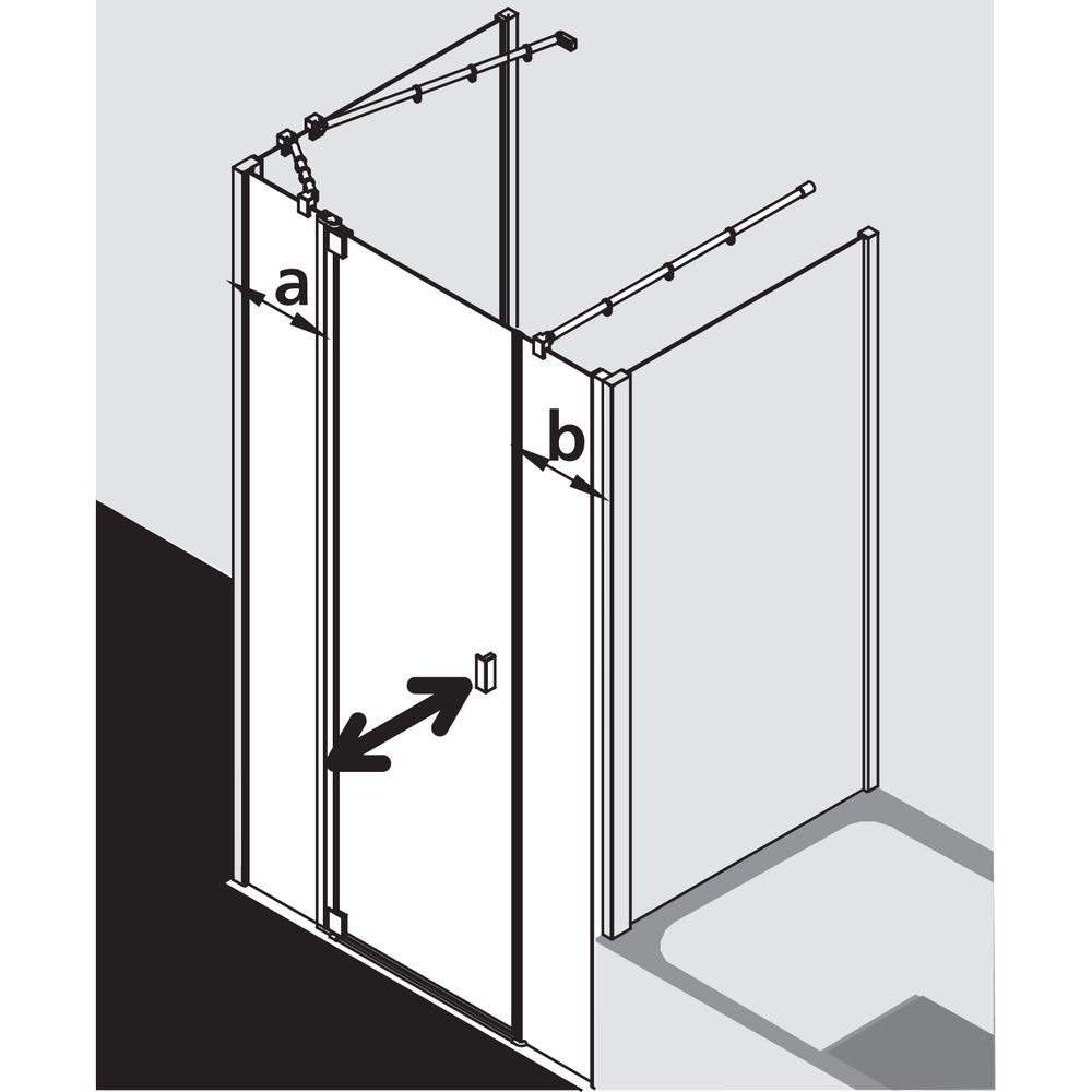 Kermi Duschkabine Raya Pendeltür 1F mit Festfeld 1AL 2000x1000x32mm ESG Klar 6mm S... KERMI-RA1AL10020VPK 4051484411529 (Abb. 6)