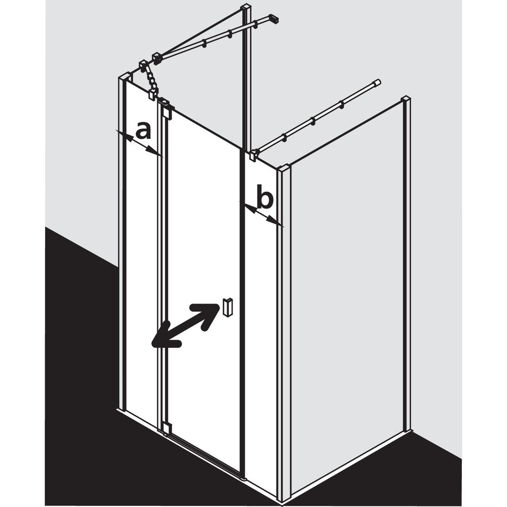 Kermi Duschkabine Raya Pendeltür 1F mit Festfeld 1AL 2000x1000x32mm ESG SR Opaco 6... KERMI-RA1AL100201UK 4051484411475 (Abb. 6)