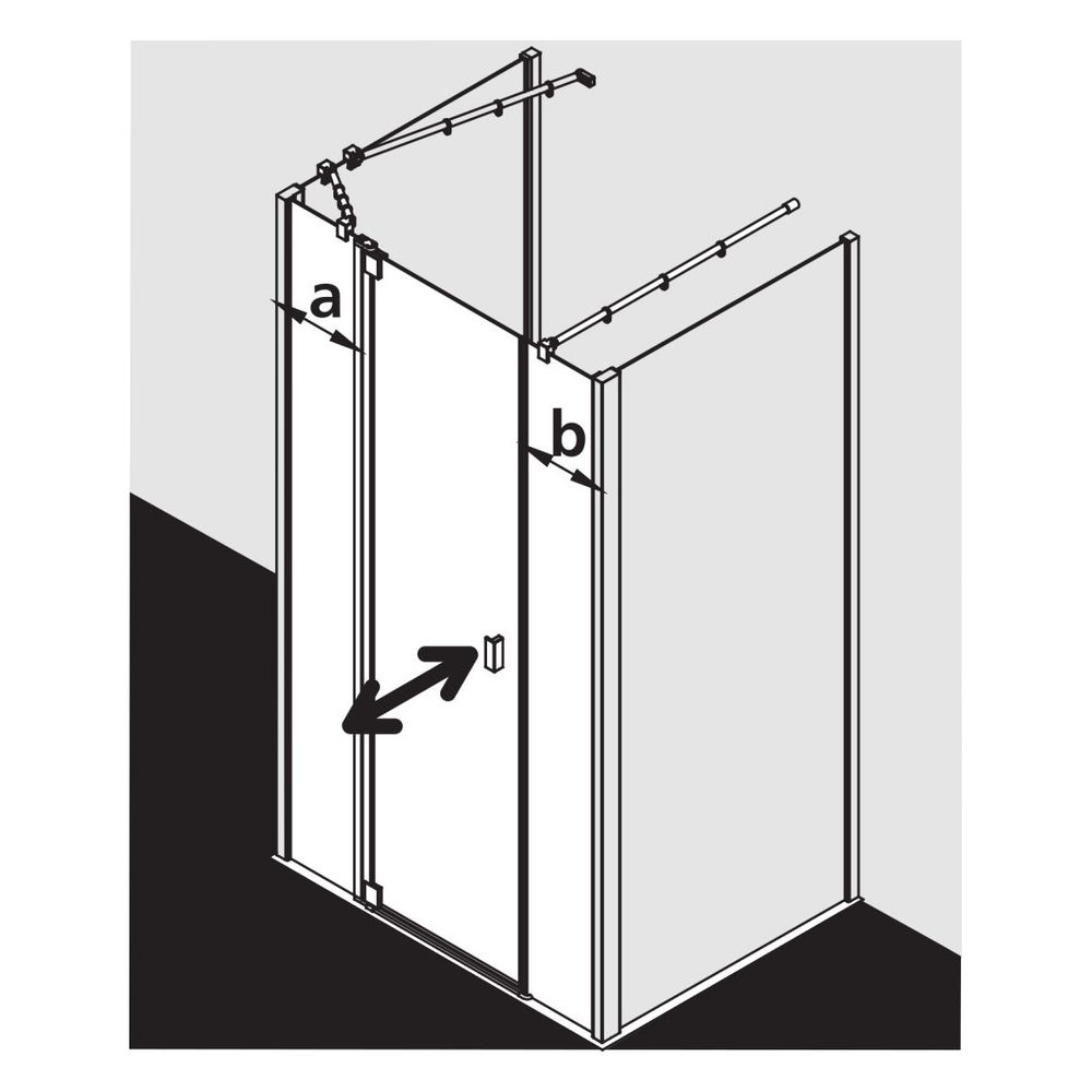 Kermi Duschkabine Raya Pendeltür 1F mit Festfeld 1AL 2000x1000x32mm ESG SR Opaco ... KERMI-RA1AL100201UK 4051484411475 (Abb. 12)