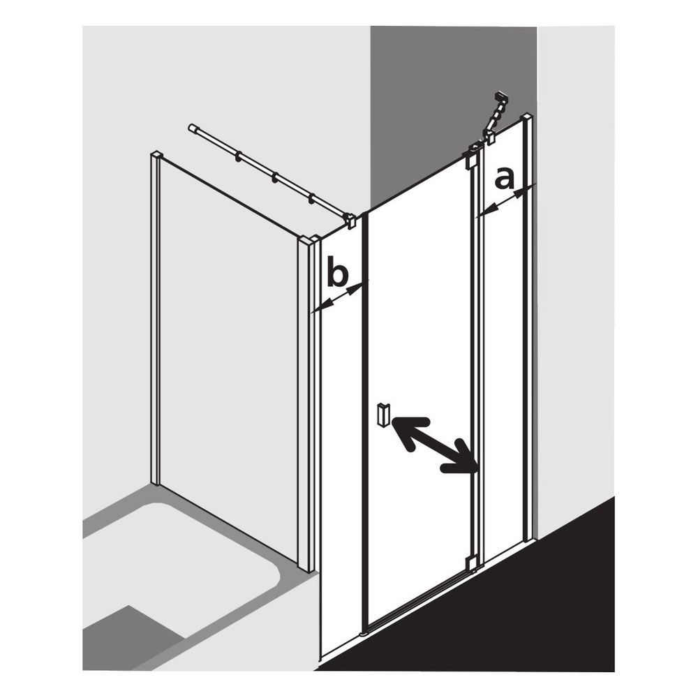 Kermi Duschkabine Raya Pendeltür 1F mit Festfeld 1AR 2000x1400x32mm ESG Klar 6mm S... KERMI-RA1AR140201PK 4051484415541 (Abb. 4)