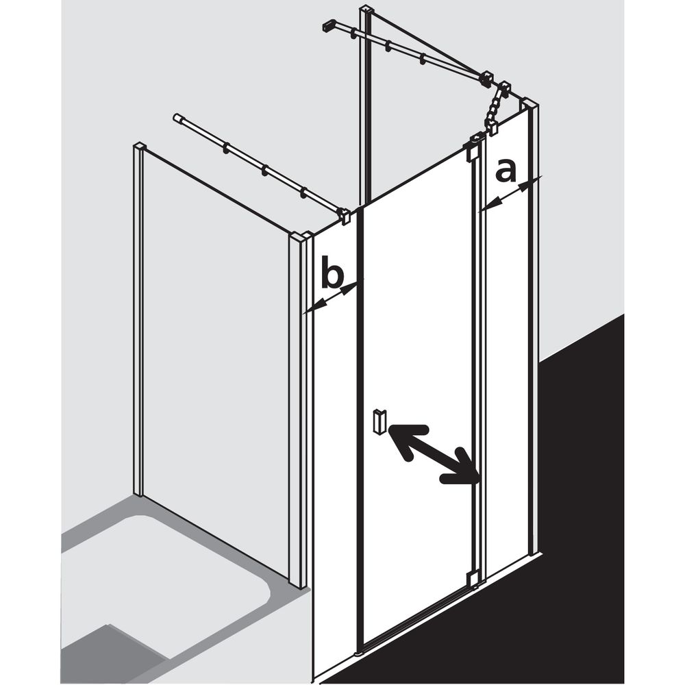 Kermi Duschkabine Raya Pendeltür 1F mit Festfeld 1AR 1850x1300x32mm ESG SR Opaco 6... KERMI-RA1AR130181YK 4051484415206 (Abb. 3)