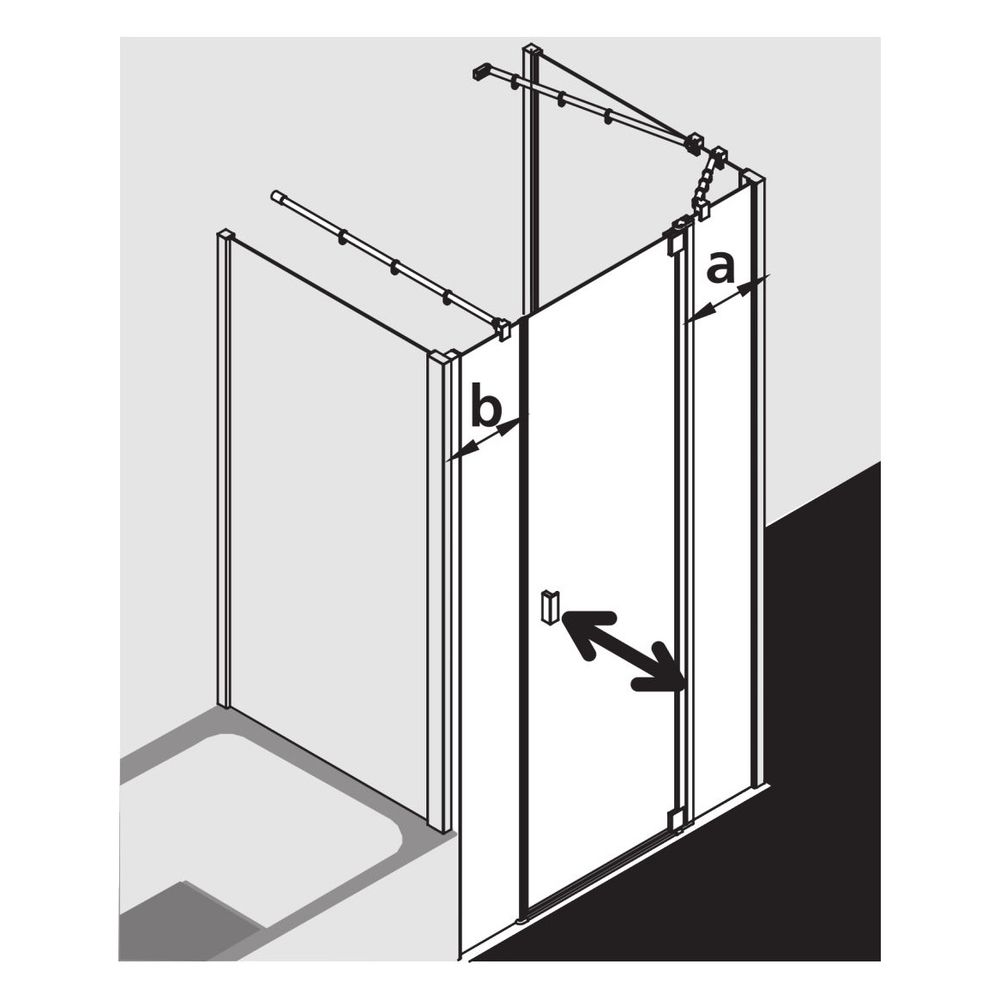 Kermi Duschkabine Raya Pendeltür 1F mit Festfeld 1AR 1850x1300x32mm ESG SR Opaco 6... KERMI-RA1AR130181YK 4051484415206 (Abb. 6)