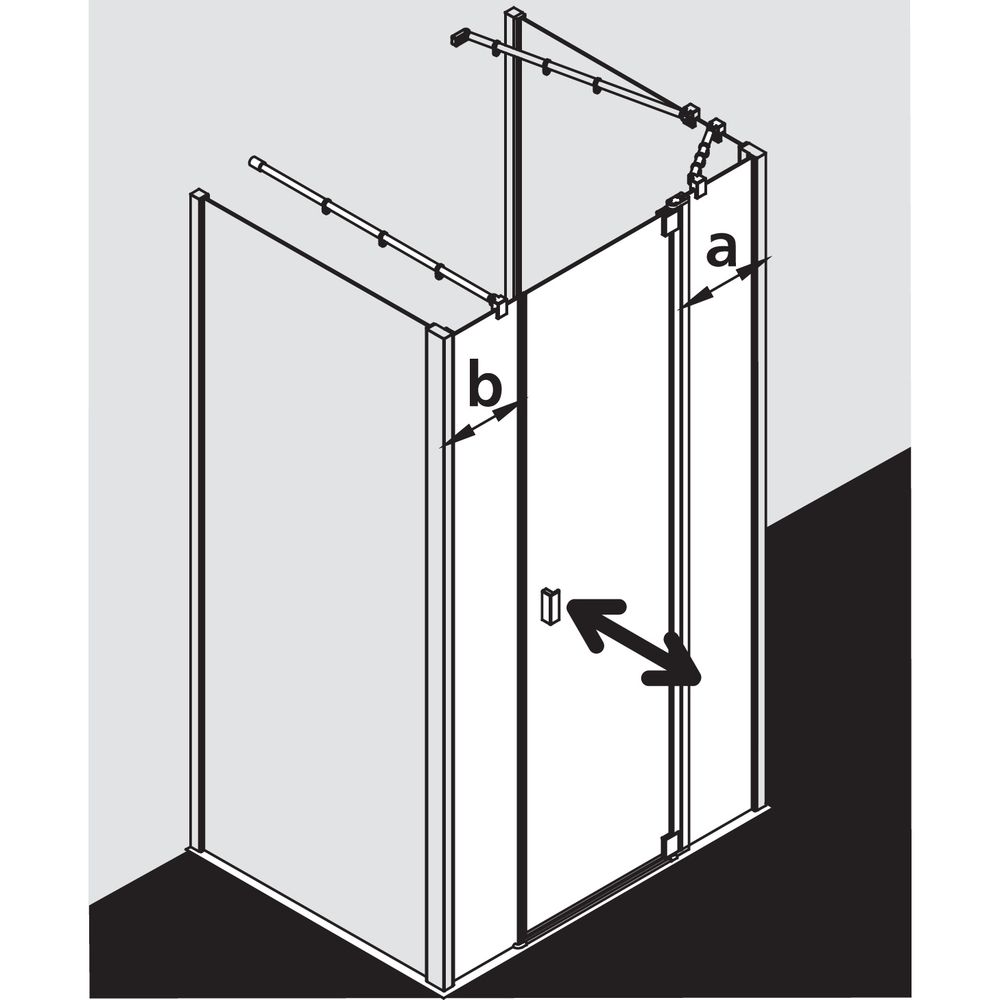 Kermi Duschkabine Raya Pendeltür 1F mit Festfeld 1AR 2000x1400x32mm ESG Klar 6mm S... KERMI-RA1AR140201PK 4051484415541 (Abb. 5)