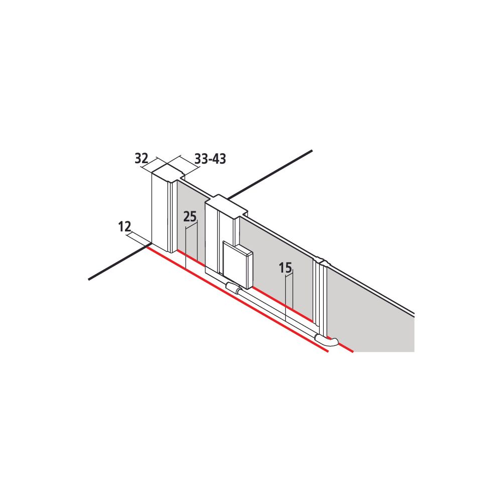 Kermi Duschkabine Raya Pendeltür 1F mit Festfeld 1AL 1850x1400x32mm ESG SR Opaco 6... KERMI-RA1AL140181UK 4051484412793 (Abb. 6)