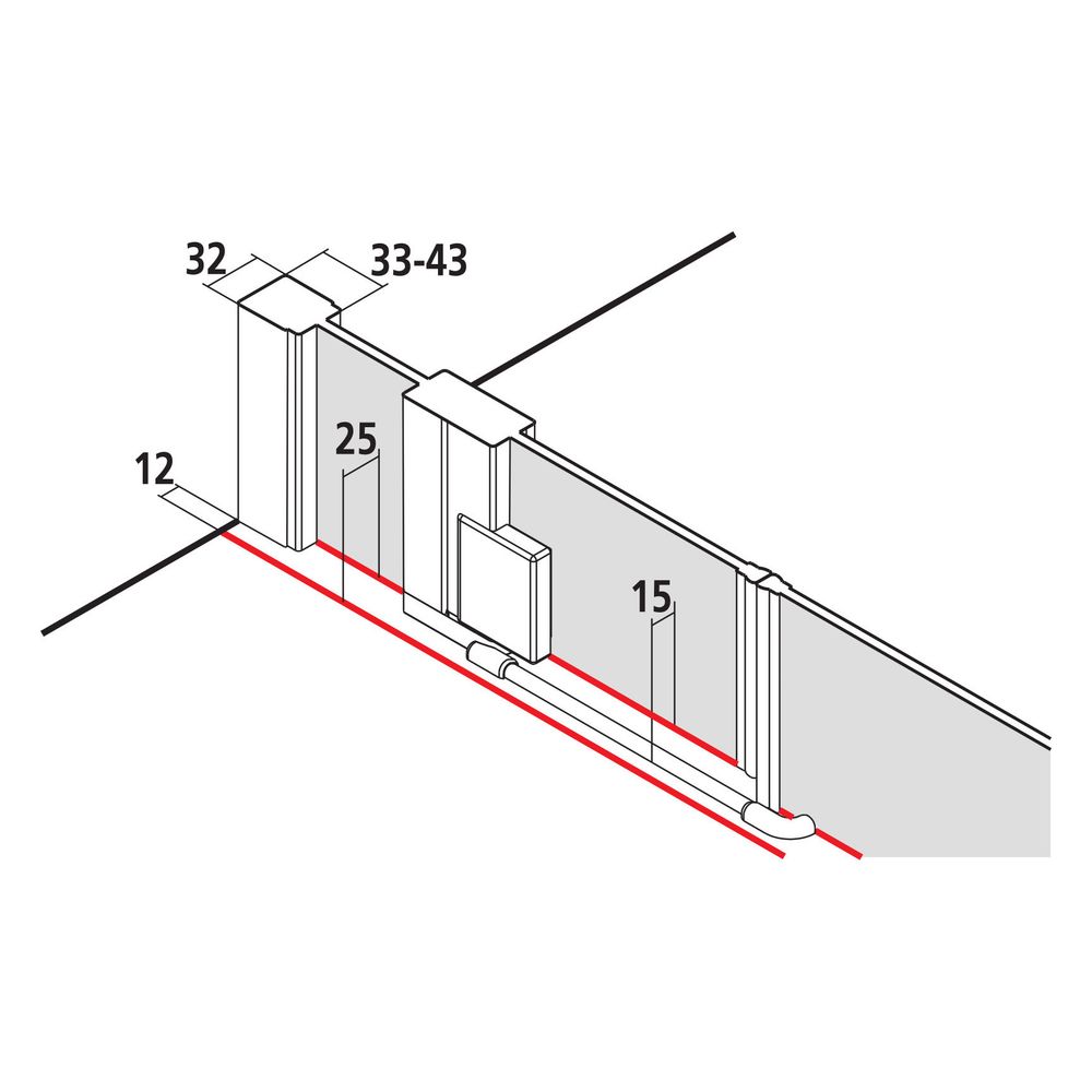 Kermi Duschkabine Raya Pendeltür 1F mit Festfeld 1AL 1850x1400x32mm ESG SR Opaco ... KERMI-RA1AL140181UK 4051484412793 (Abb. 12)