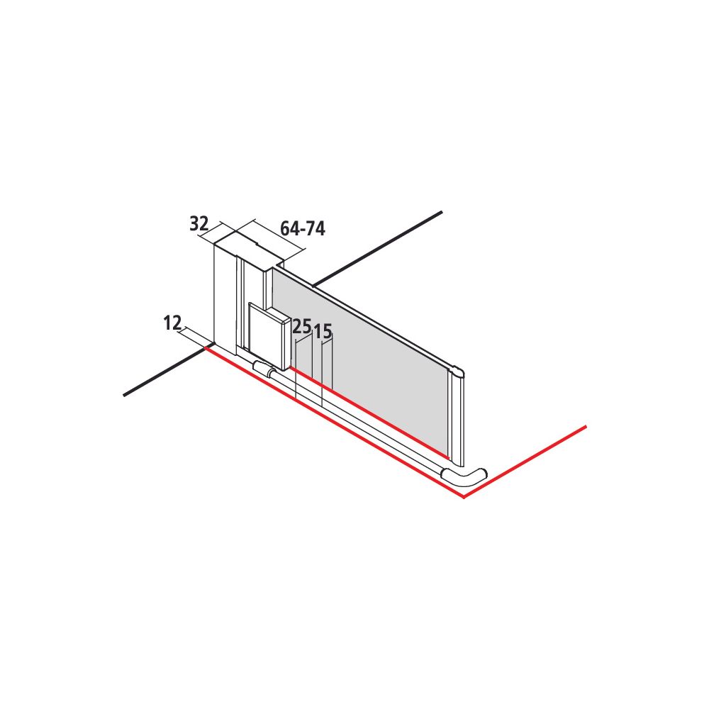 Kermi Duschkabine Raya Eckeinstieg Pendeltür Halbteil 1EL 2000x1030x32mm ESG Klar ... KERMI-RA1EL10320VAK 4051484385059 (Abb. 2)