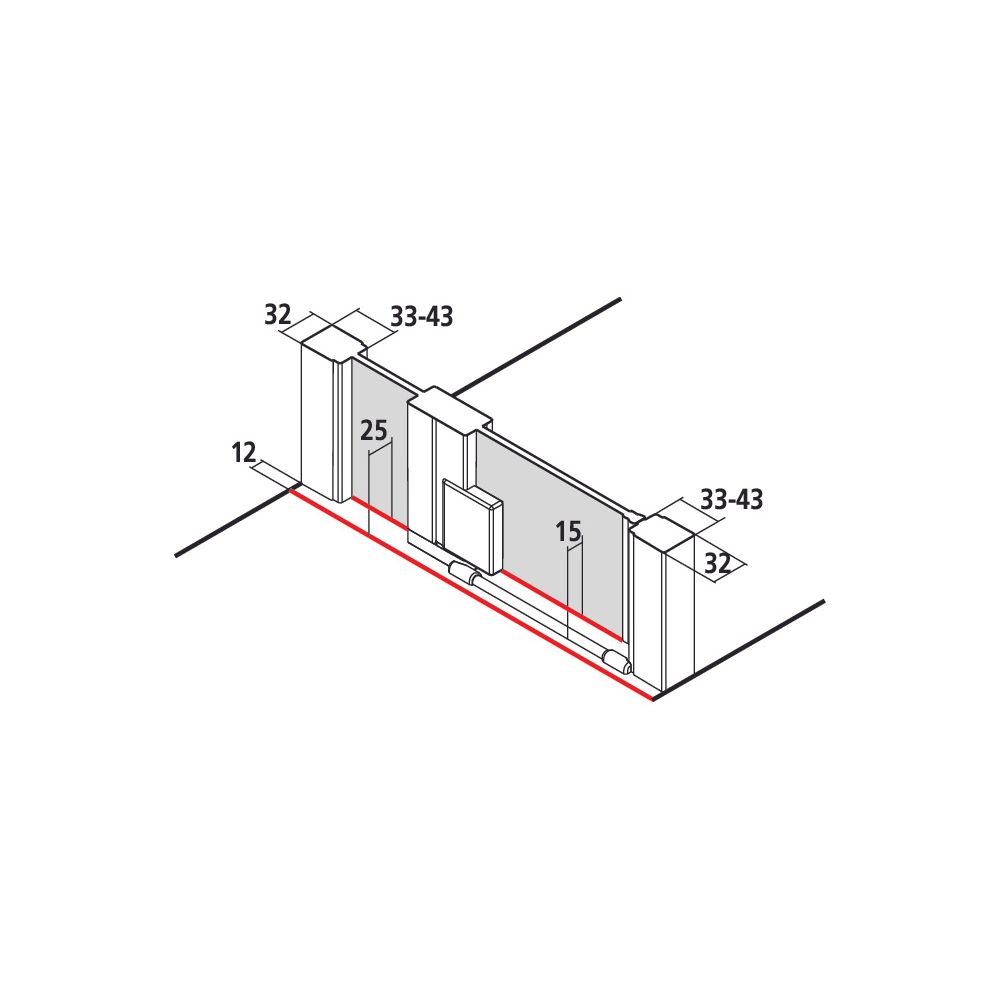 Kermi Duschkabine Raya Pendeltür 1F mit Festfeld 1GL 2000x1000x32mm ESG SR Opaco 6... KERMI-RA1GL10020VYK 4051484194866 (Abb. 4)