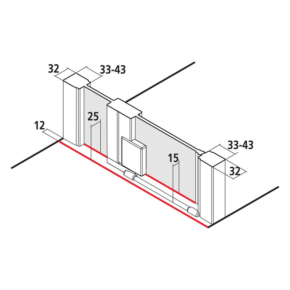 Kermi Duschkabine Raya Pendeltür 1F mit Festfeld 1GL 2000x1000x32mm ESG SR Opaco 6... KERMI-RA1GL10020VYK 4051484194866 (Abb. 9)