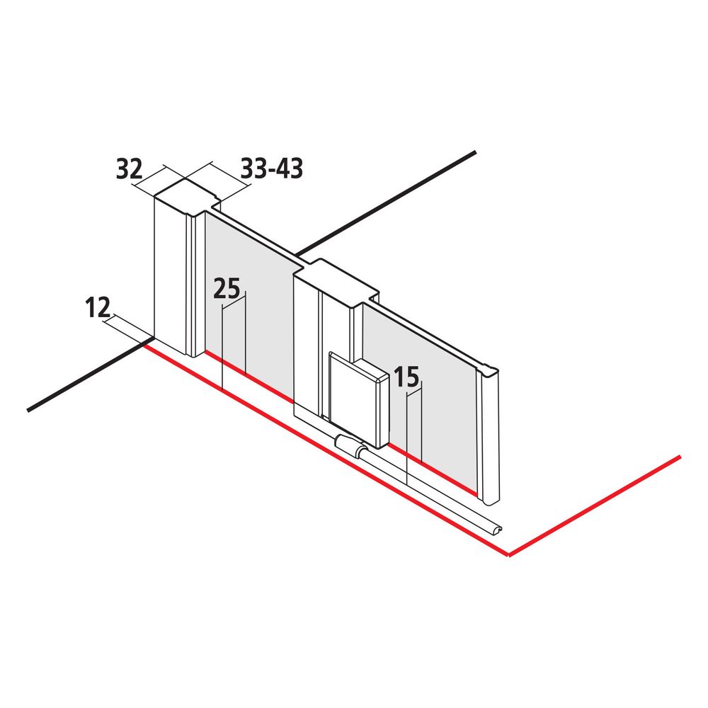 Kermi Pendeltür RAYA 1NL 1000x 2000 BV: 970-1000 SIMG ESG Klar STR3... KERMI-RA1NL100201BK 4051484833611 (Abb. 15)