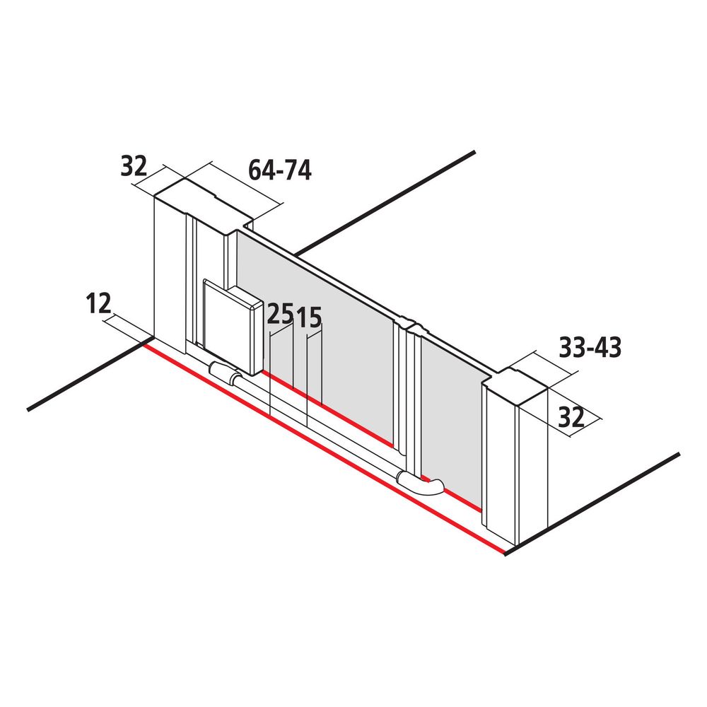 Kermi Duschkabine Raya Pendeltür 1F mit Festfeld 1OR 2000x1300x32mm ESG Klar 6mm S... KERMI-RA1OR130201PK 4051484420583 (Abb. 5)