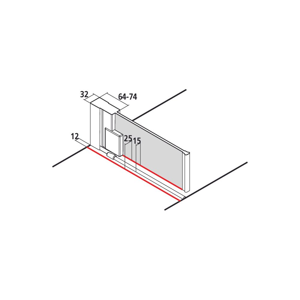 Kermi Duschkabine Raya Pendeltür 1F 1TL 2000x780x32mm ESG Klar 6mm Silber Mattglan... KERMI-RA1TL078201AK 4051484441908 (Abb. 3)
