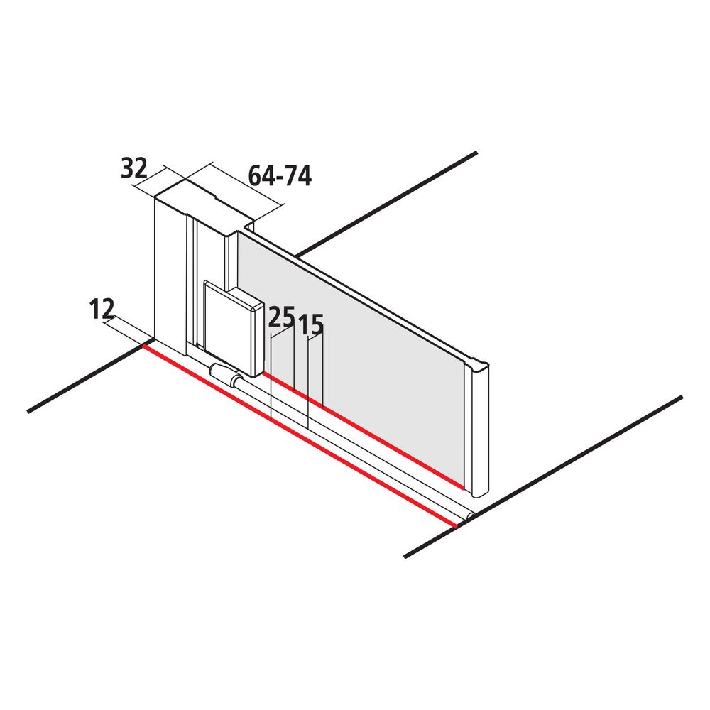 Kermi Duschkabine Raya Pendeltür 1F 1TL 2000x780x32mm ESG Klar 6mm Silber Mattglan... KERMI-RA1TL078201AK 4051484441908 (Abb. 6)
