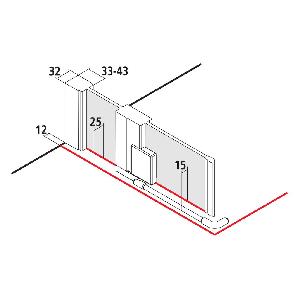 Kermi Duschkabine Raya Eckeinstieg 2T Pendel-Falttür Festfeld Halbteil EPL 2000x90... KERMI-RAEPL09020VUK 4051484200970 (Abb. 5)