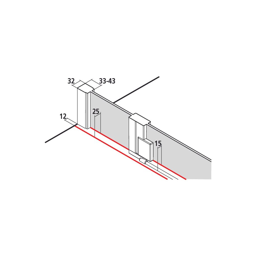 Kermi Duschkabine Raya Viertelkreis Pendel Festfeld P50 2000x800x32mm ESG Klar 6mm... KERMI-RAP5008020VPK 4051484203667 (Abb. 2)