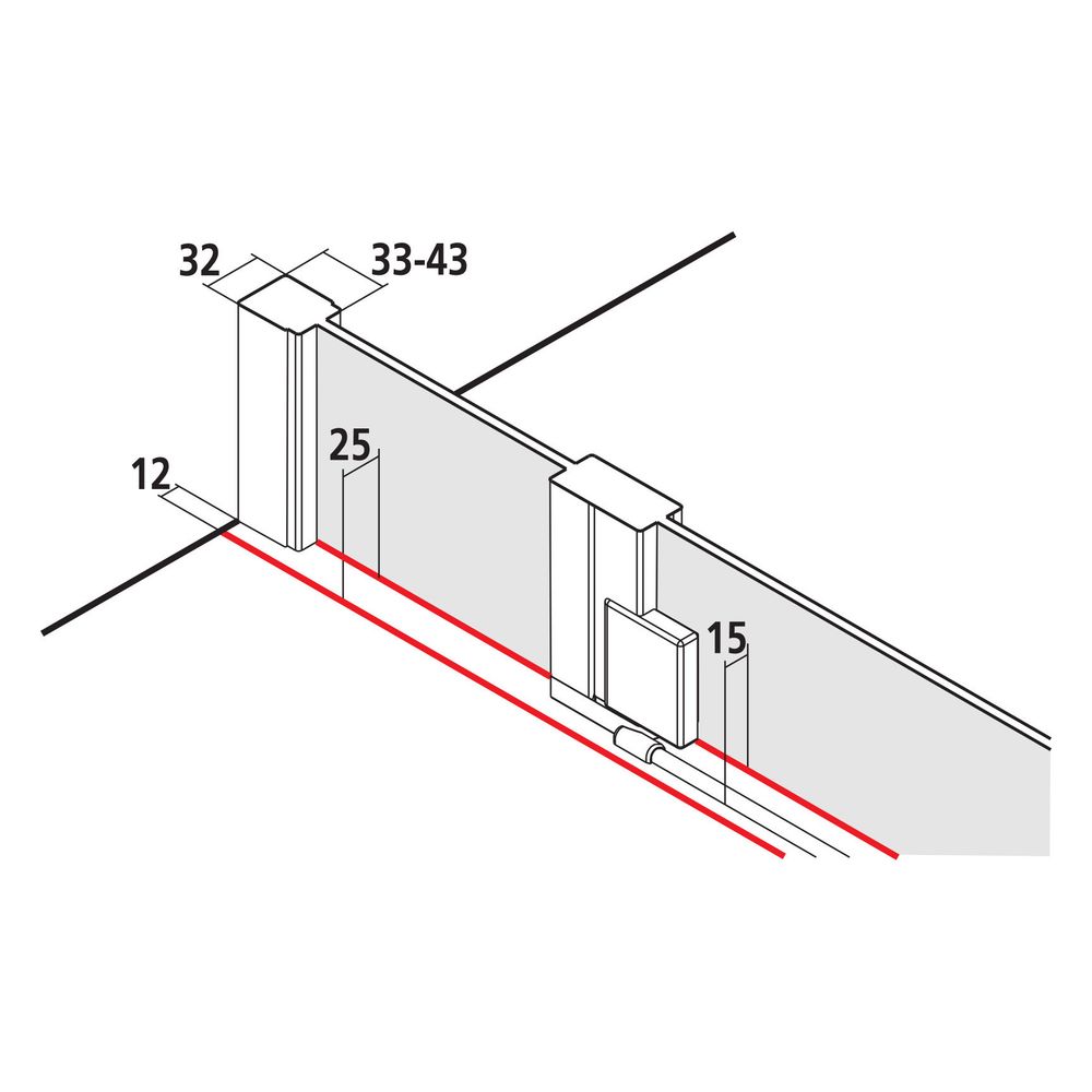 Kermi Duschkabine Raya Viertelkreis Pendel Festfeld P50 2000x800x32mm ESG Klar 6mm... KERMI-RAP5008020VPK 4051484203667 (Abb. 8)