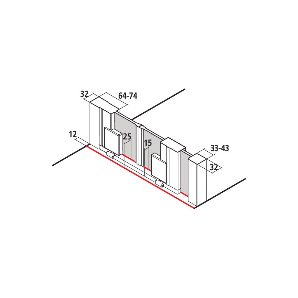 Kermi Duschkabine Raya Pendeltür mit Festfeld PFL 2000x1700x32mm ESG Klar 6mm Silb... KERMI-RAPFL17020VAK 4051484425892 (Abb. 3)