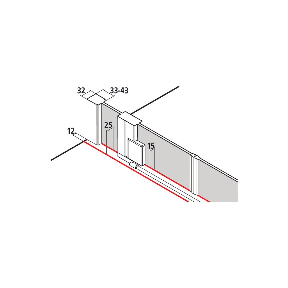 Kermi Duschkabine Raya Pendeltür mit Festfeldern PTF 2000x1300x32mm ESG SR Opaco 6... KERMI-RAPTF13020VYK 4051484429784 (Abb. 3)