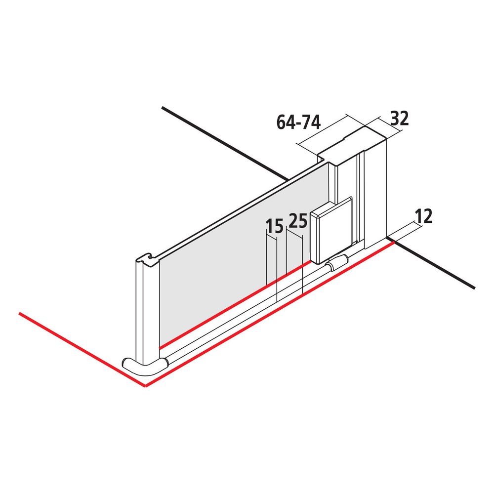 Kermi Seitenwand Raya beweglich TBR 2000x900x32mm ESG Klar 6mm Silber Hochglanz An... KERMI-RATBR09020VPK 4051484460954 (Abb. 3)