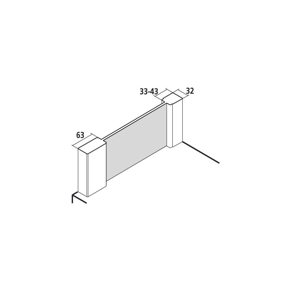 Kermi Seitenwand Raya verkürzt für Badewannen TVD 1600x800x32mm ESG Klar 6mm Silbe... KERMI-RATVD080161AK 4051484206194 (Abb. 2)