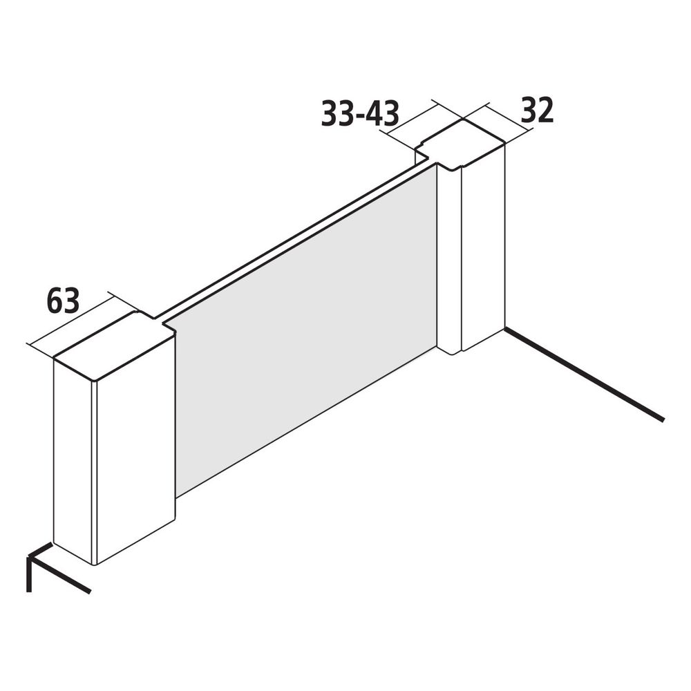 Kermi Seitenwand Raya verkürzt für Badewannen TVD 1600x800x32mm ESG Klar 6mm Silbe... KERMI-RATVD080161AK 4051484206194 (Abb. 6)