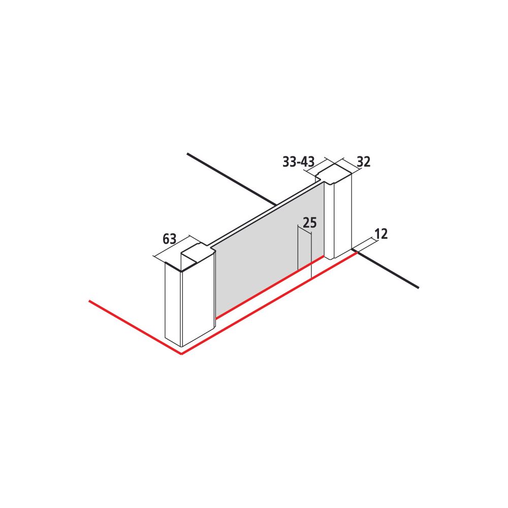 Kermi Seitenwand Raya TWD 2000x1000x32mm ESG Klar 6mm Silber Mattglanz Anschlag li... KERMI-RATWD100201PK 4051484207900 (Abb. 2)