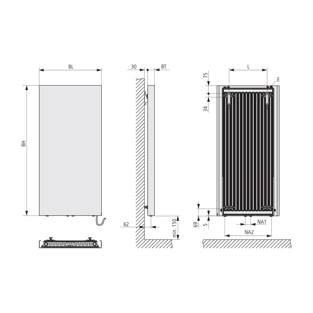 Kermi x2 Rubeo-E-Zusatzbetrieb Designheizkörper 1925x68x670mm WRX 690W, Glanzsil... KERMI-PSS21190070WSXK 4051487284250 (Abb. 7)