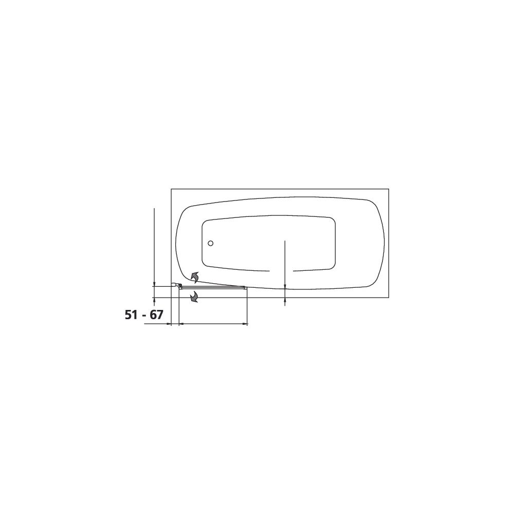 Kermi Badewannenaufsatz Vario 2000 Pendelflügel FW1 1400x650x24mm ESG Klar 3mm Sil... KERMI-V2FW1065141AK 4046383452452 (Abb. 2)