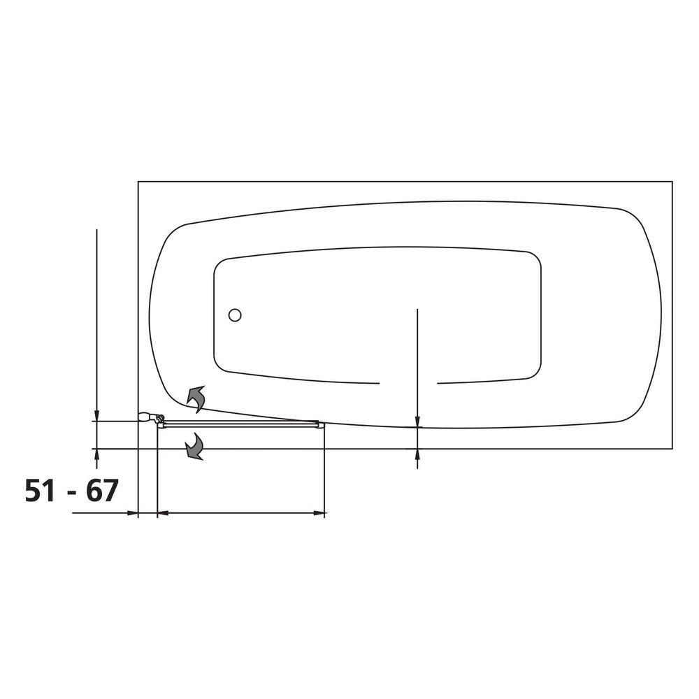 Kermi Badewannenaufsatz Vario 2000 Pendelflügel FW1 1400x650x24mm ESG Klar 3mm Sil... KERMI-V2FW1065141AK 4046383452452 (Abb. 6)